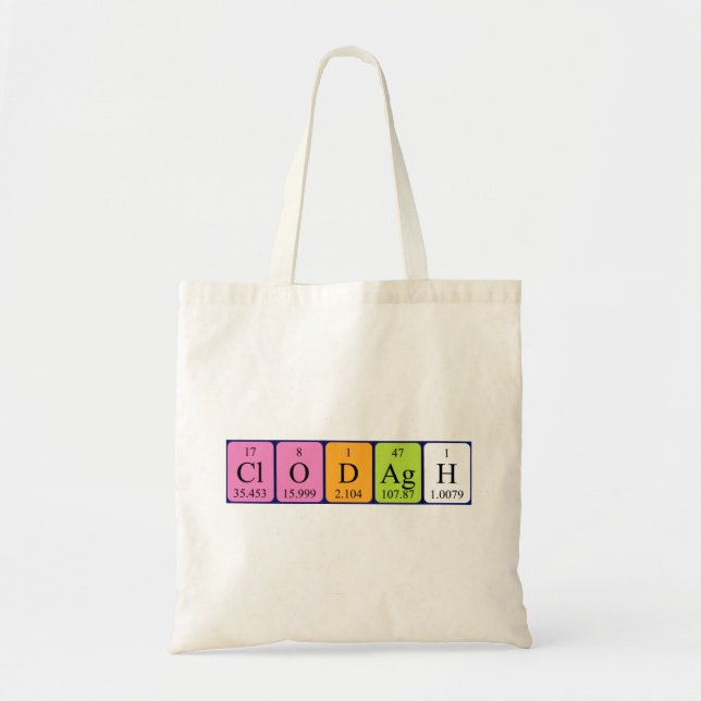 Clodagh periodic table name tote bag (Front)