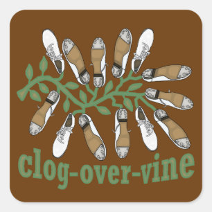 Clog Over Vine Dance Square Sticker