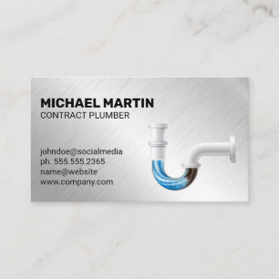 Clogged Pipe   Aluminium Metal Background Business Card