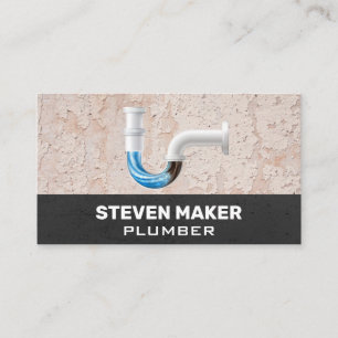 Clogged Pipe   Plumbing Wrench Business Card