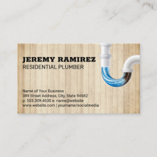 Clogged Pipe   Wooden Boards Business Card