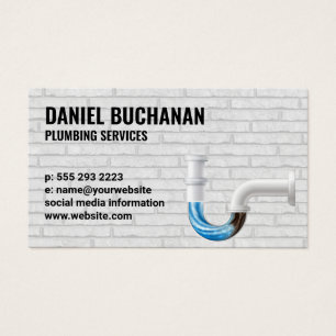 Clogged Pipes Painted Brick Wall