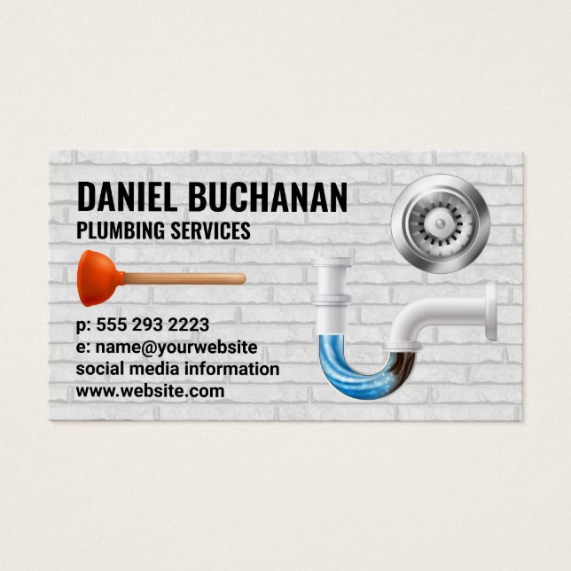 Clogged Pipes | Painted Brick Wall | Drain (Front)