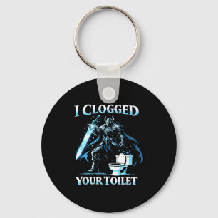 Clogged toilet funny alpha wolf meme stupid key ring