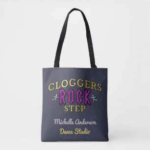 Cloggers Rock Step   Add Personalised Studio Name Tote Bag