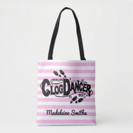 Clogging Clog Dancer Pink Vintage Look | Add Name Tote Bag