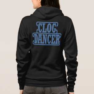 Clogging Clog Swirls Blue Dancers Typography Hoodie