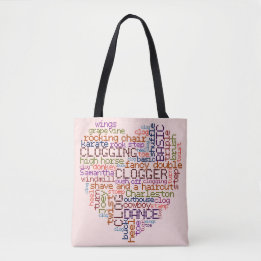 Clogging Dance Steps Clogger Word Art Heart Tote Bag