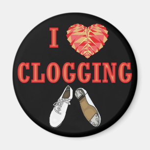 Clogging I Love Heart Dancing Clogger Magnet