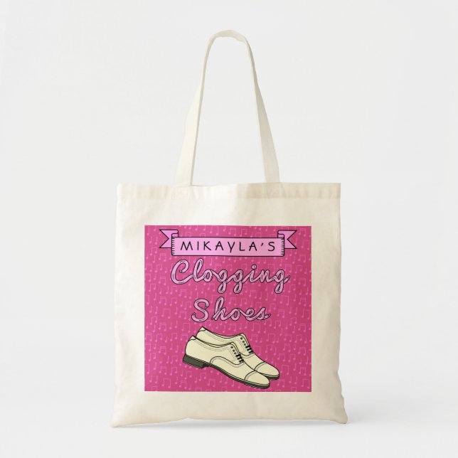 Clogging Shoes Personalised for Cloggers Dance Tote Bag (Front)