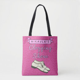 Clogging Shoes Pink Cloggers | Personalised Name Tote Bag