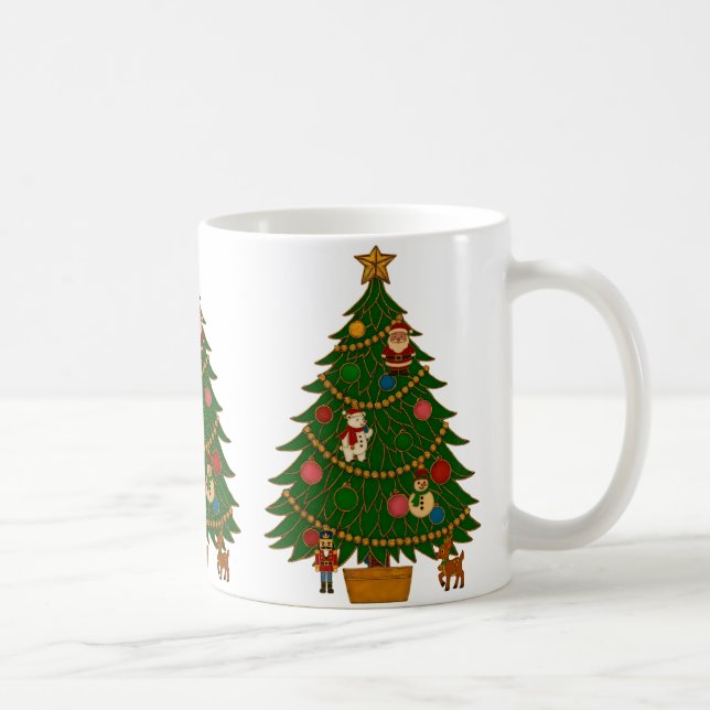 Cloisonne Art Christmas Tree Character Ornaments Coffee Mug (Right)