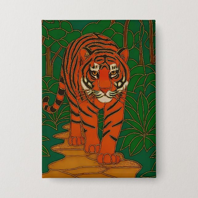 Cloisonne Art Tiger on the Jungle Path (Front)