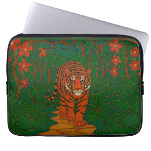 Cloisonne Art Tiger on the Jungle Path Laptop Sleeve