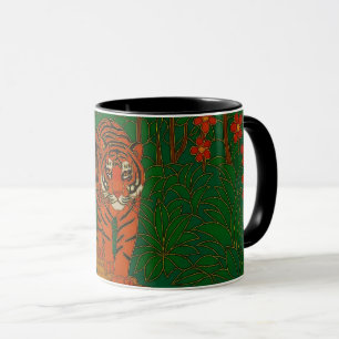 Cloisonne Art Tiger on the Jungle Path Mug
