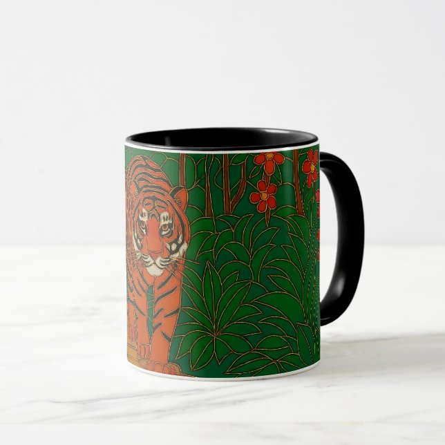 Cloisonne Art Tiger on the Jungle Path Mug (Front Right)