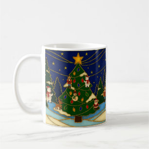 Cloisonne Art Whimsical Forest Classic Christmas Coffee Mug