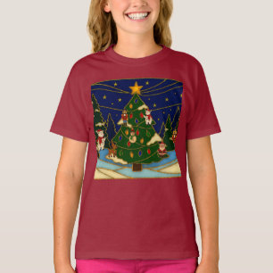 Cloisonne Art Whimsical Forest Classic Christmas  T-Shirt