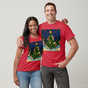 Cloisonne Art Whimsical Forest Classic Christmas  T-Shirt