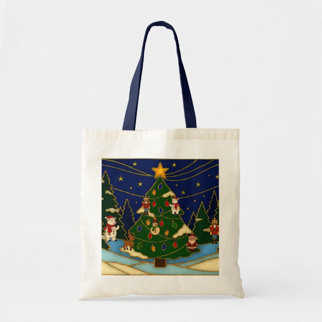 Cloisonne Art Whimsical Forest Classic Christmas  Tote Bag (Front)
