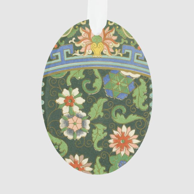 Cloisonne China Patter Asian Oriental Ornament (Back)