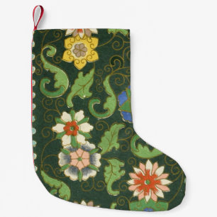 Cloisonne China Patter Asian Oriental Small Christmas Stocking