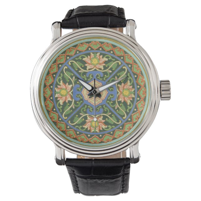 Cloisonne China Patter Asian Oriental Watch (Front)