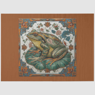 Cloisonne Frog on Lily Pad Tissue & Decoupage Pape Tissue Paper