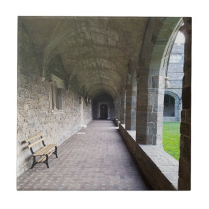 Cloister hallway with shadows at Bryn Mawr Tile