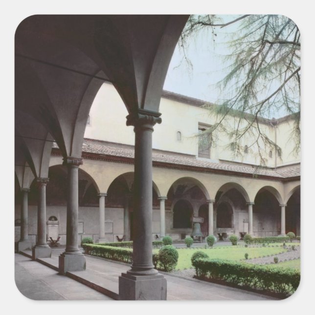 Cloister of the convent, rebuilt in 1442 (photo) square sticker (Front)