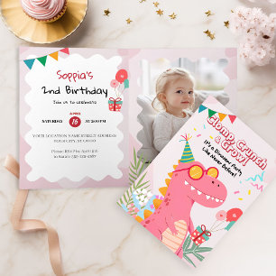 Clomp, Crunch & Growl! Dinosaur Party Invitation