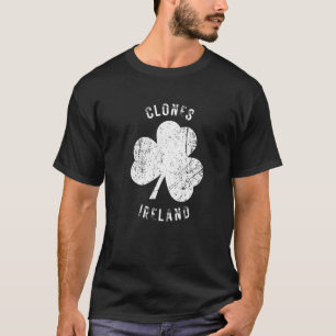 Clones Ireland Vintage Shamrock Distressed Look T-Shirt