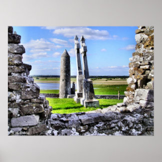Clonmacnoise Tower Poster or Print