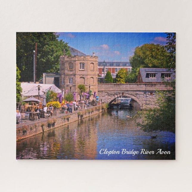 Clopton Bridge and Pub Stratford Upon Avon Jigsaw Puzzle (Horizontal)