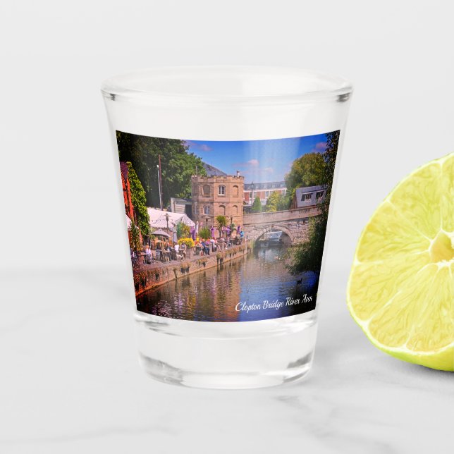 Clopton Bridge River Avon Stratford Upon Avon Shot Glass (Front)