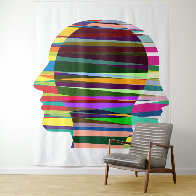 Clored Faces Tapestry (In Situ)