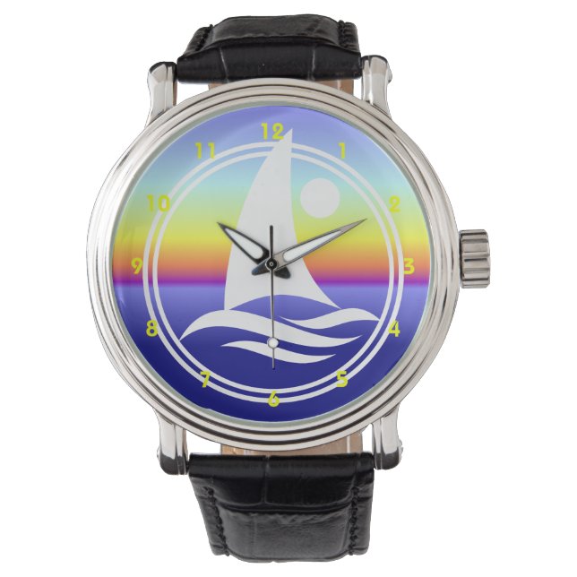 Cloroful Sailboat Design Watches (Front)