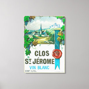 Clos St. Jermoe Wine LabelEurope Canvas Print