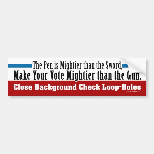 Close Background Check Loop-Holes Bumper Sticker (Front)