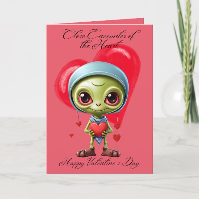 Close Encounter Cute Valentine Day Card (Front)