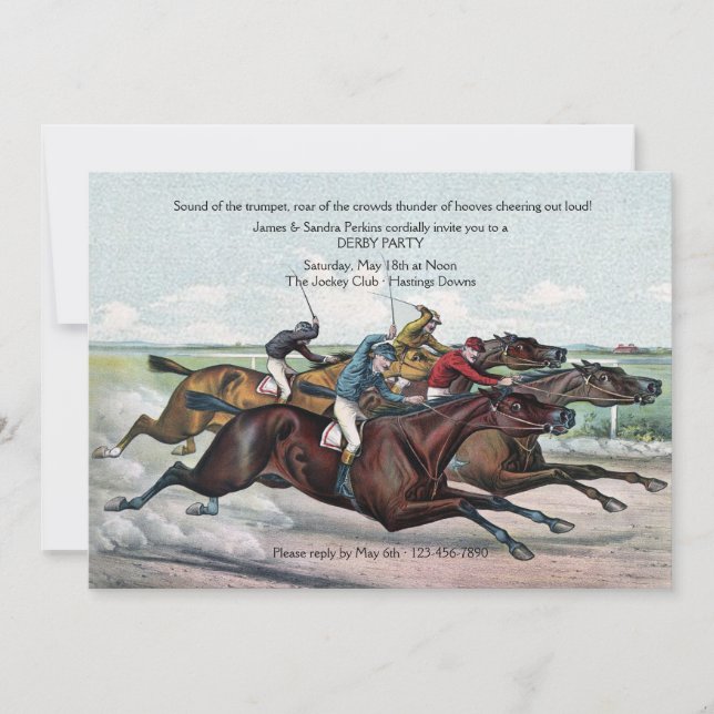Close Finish Derby Invitation (Front)