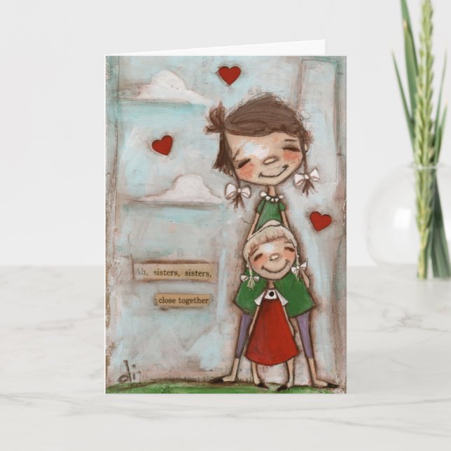 Close Together, Sisters - Birthday Card (Front)