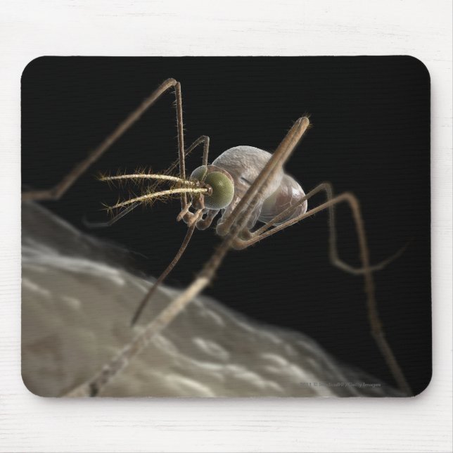 Close up 3d mosquito biting mouse mat (Front)