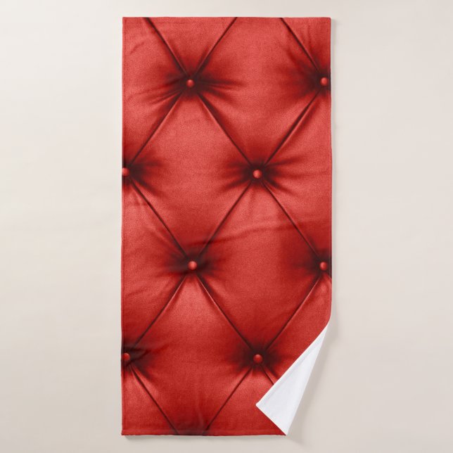 Close up background texture of scarlet red capiton bath towel (Bath Towel)