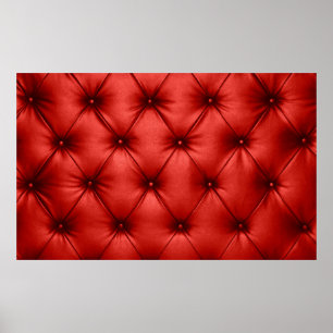 Close up background texture of scarlet red capiton poster