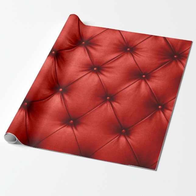 Close up background texture of scarlet red capiton wrapping paper (Unrolled)