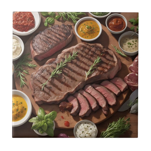 Close Up Barbecue Ingredients Tile (Front)