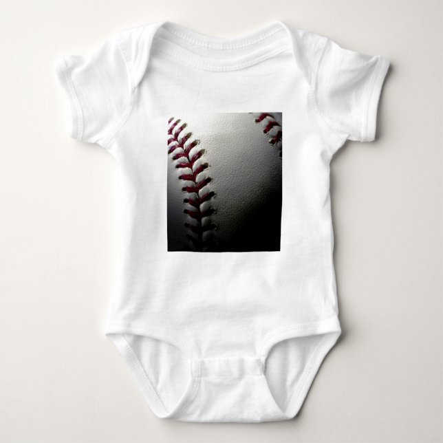 Close-up Baseball Baby Bodysuit (Front)