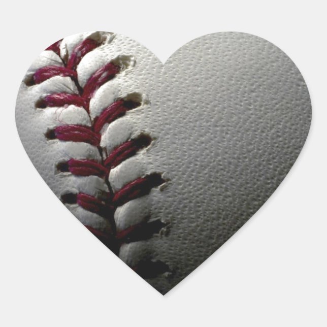 Close-up Baseball Heart Sticker (Front)