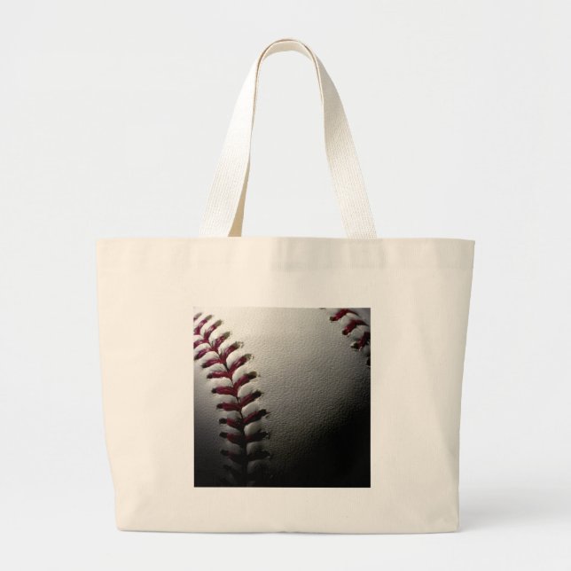 Close-up Baseball Large Tote Bag (Front)